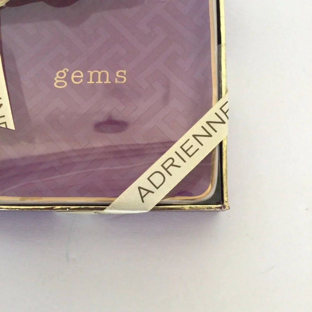 ADRIENNE VITTADINI PURPLE CERAMIC TRINKET TRAY NWT